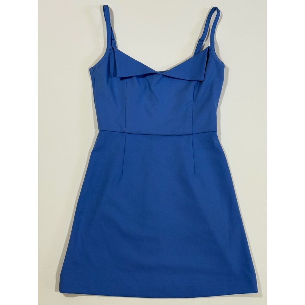 French Connection Blue Lapel Neck Mini Dress Adjustable Straps Size 2